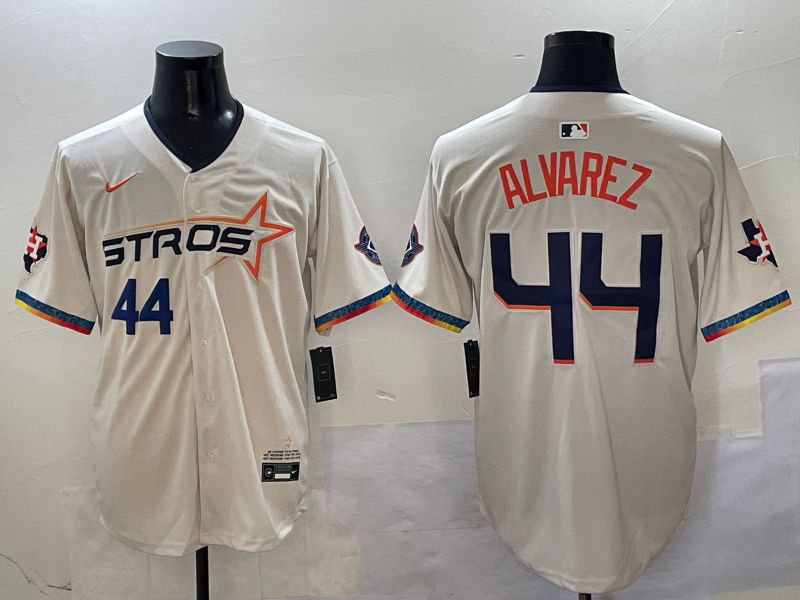 Men Houston Astros #44 Alvarez Cream Fourth generation Joint Name 2025 Nike MLB Jersey style 4151